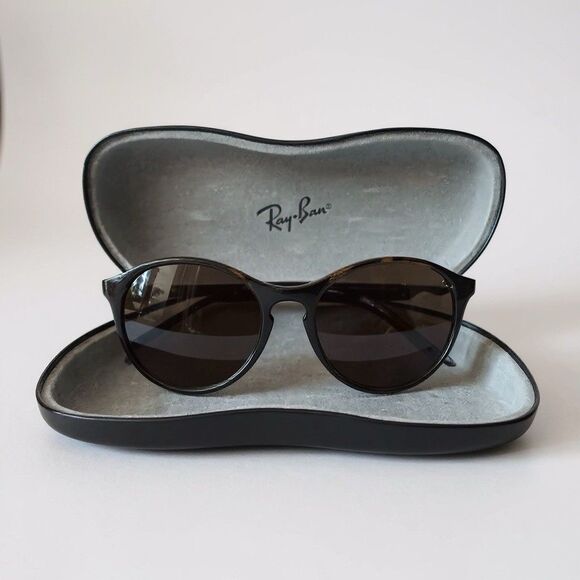 RAY BAN Havana Round Sunglasses RB 4371 Tortoise Brown Lens ITALY w/ Case - Picture 1 of 10
